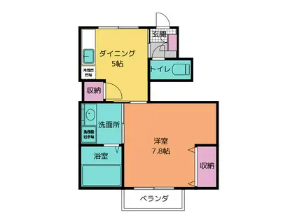 ソレイユツクダ(1DK/1階)の間取り写真