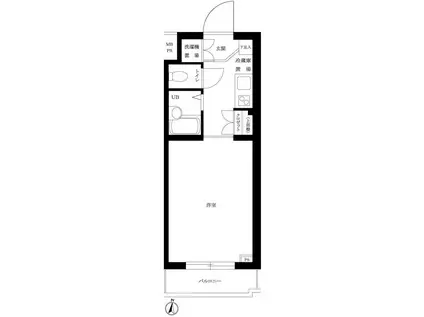 ルーブル芦花公園(1K/2階)の間取り写真
