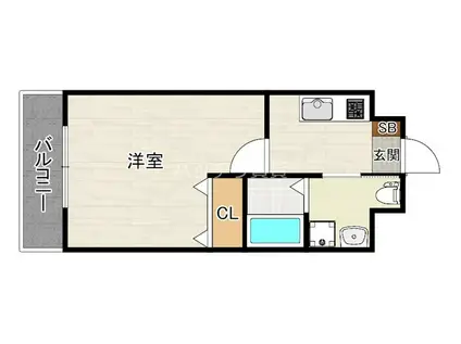 ピュアドームティアラ大手門(1K/2階)の間取り写真