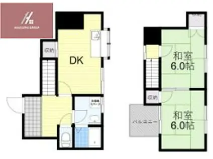 ベーデンハイツ(2DK/1階)の間取り写真
