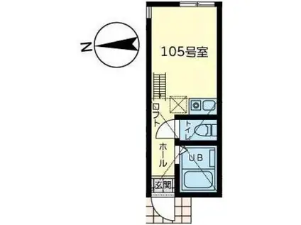 セレシア横浜釜台(ワンルーム/1階)の間取り写真
