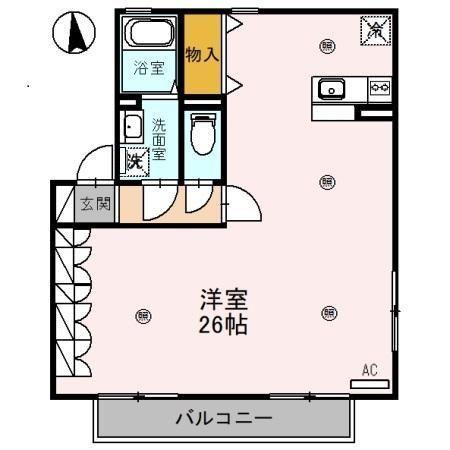 シンフォニータウンIII E棟(ワンルーム/2階)の間取り写真