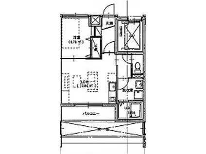 グランコート銀座(1LDK/4階)の間取り写真