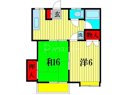 ハイツミツグ(2DK/2階)の間取り写真
