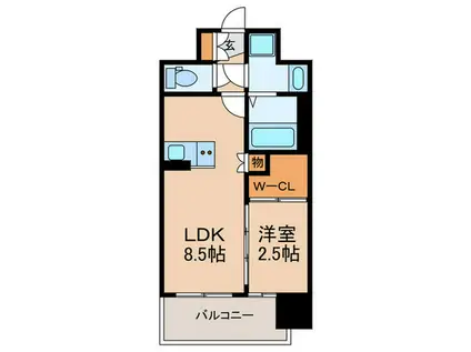 セレニテ神戸西エクラ(1LDK/10階)の間取り写真