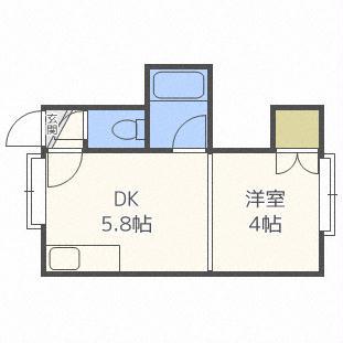 カトレア南郷(1DK/2階)の間取り写真