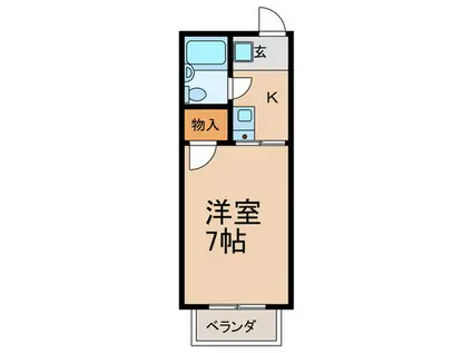 第2ユーザン(1K/2階)の間取り写真