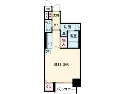 SDグランツ新神戸(ワンルーム/2階)の間取り写真