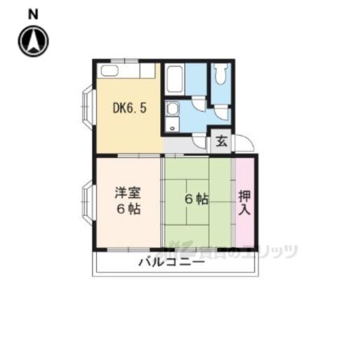 ベルパステ(2DK/1階)の間取り写真