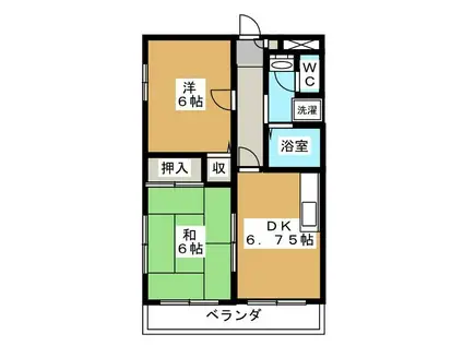 フォレストビル(2DK/2階)の間取り写真