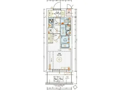 エステムコート新大阪XVIパルス(1K/2階)の間取り写真