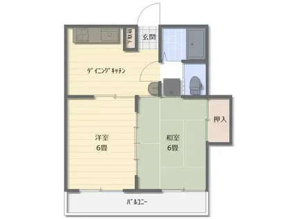 ニューライフ金子(2DK/1階)の間取り写真