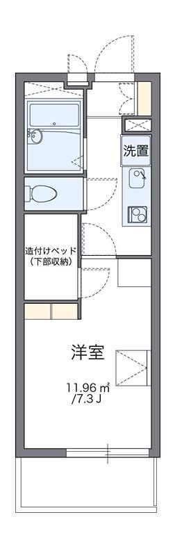 プランタンII(1K/2階)の間取り写真