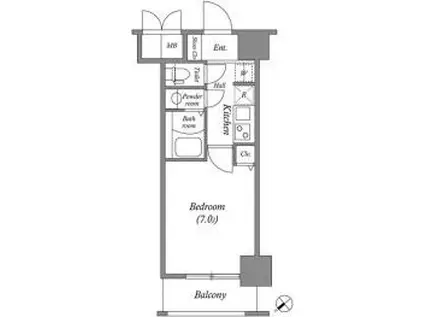CRESTTAPP神戸湊町NOIR(1K/1階)の間取り写真