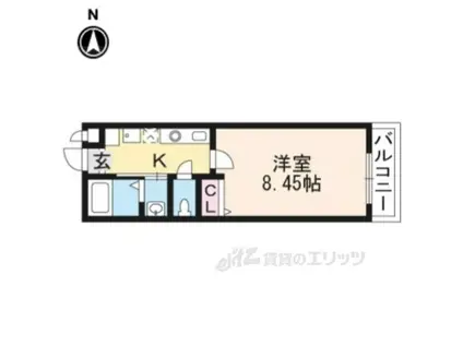 LAFITEOMIYA(1K/2階)の間取り写真