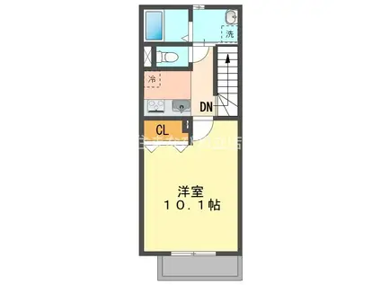 アムール サヴァ(1K/2階)の間取り写真