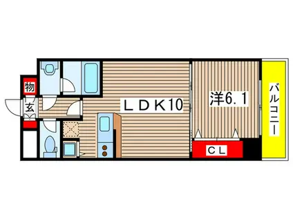 KDX千葉中央レジデンス(1LDK/11階)の間取り写真
