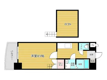 リファレンス門司駅前(1K/8階)の間取り写真