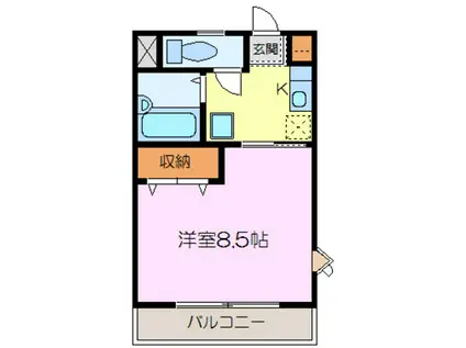 フォーリスト(1K/1階)の間取り写真