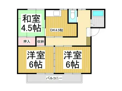 古里ハイツ(3DK/1階)の間取り写真
