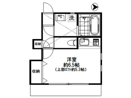 アトリエカンパネラ(ワンルーム/1階)の間取り写真