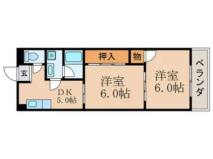 クローバー勧修寺(2DK/3階)の間取り写真