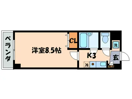 APEX FLAT R(1K/6階)の間取り写真