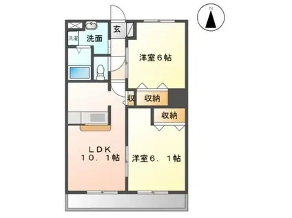 プラムフォレスト(2LDK/1階)の間取り写真