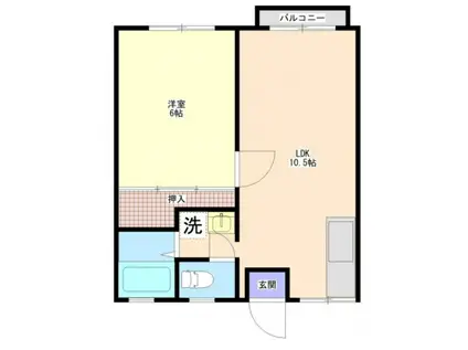 ハイツ中山(1LDK/2階)の間取り写真