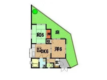 ハウスC(2DK/1階)の間取り写真