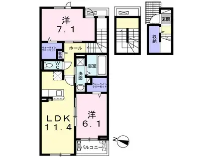 サニーガーデン(2LDK/3階)の間取り写真