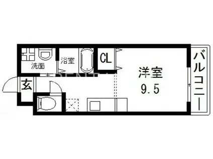 LIVINGLIFE長瀬(ワンルーム/3階)の間取り写真