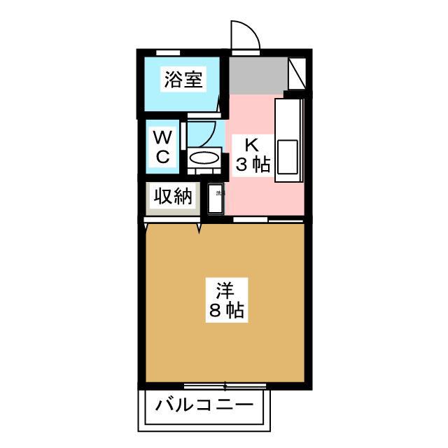 ルミエール A棟(1K/2階)の間取り写真