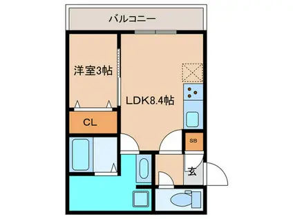 カーサ・クレール(1LDK/2階)の間取り写真