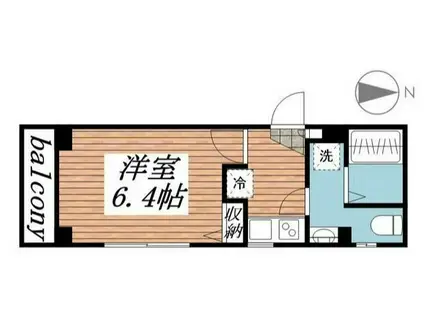 スリースターレジデンス学芸大学(1K/2階)の間取り写真