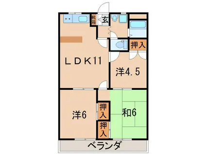 ライフボックス(3LDK/1階)の間取り写真