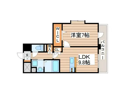 レジディア榴岡 ウエスト棟(1LDK/6階)の間取り写真