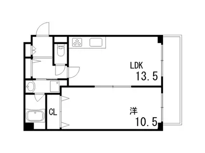 メインステージ御影(1LDK/4階)の間取り写真