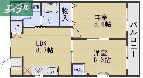 PRECIOUS-K(2LDK/6階)の間取り写真