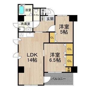 ロベリア弐番館(2LDK/11階)の間取り写真