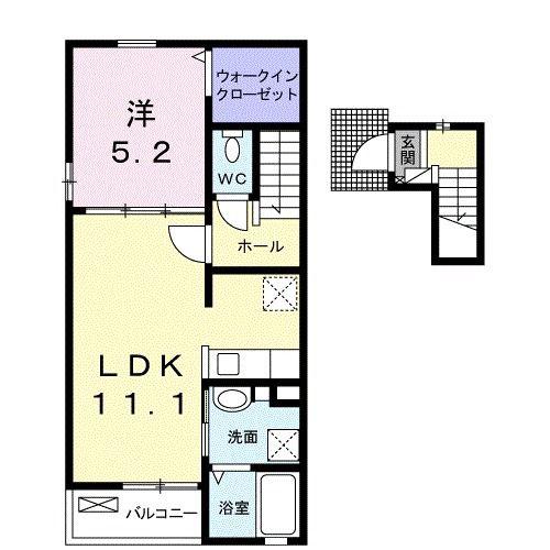 フェニックス(1LDK/2階)の間取り写真