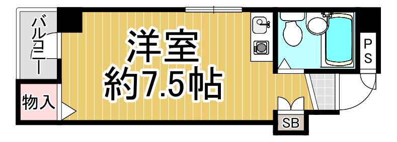 リーフエイジ園田(ワンルーム/4階)の間取り写真