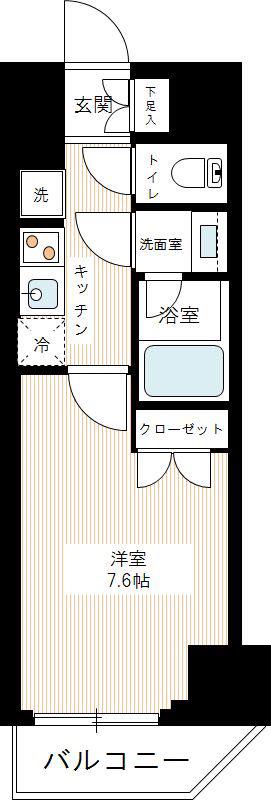 AZEST中野新橋(1K/4階)の間取り写真