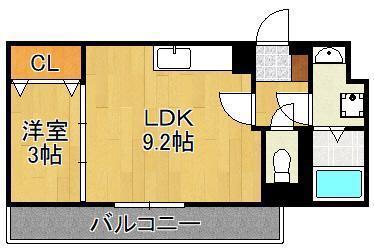 ガウディー(1LDK/3階)の間取り写真