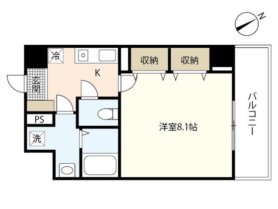 第22友建ビル(1K/6階)の間取り写真