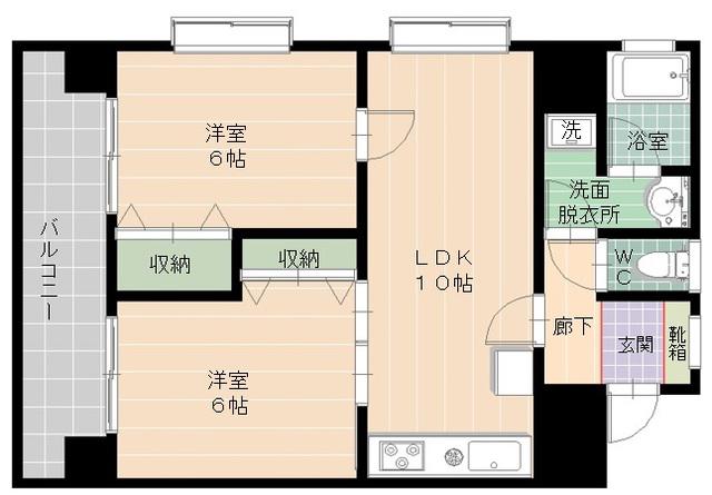 フォーラム博多駅南(2LDK/5階)の間取り写真