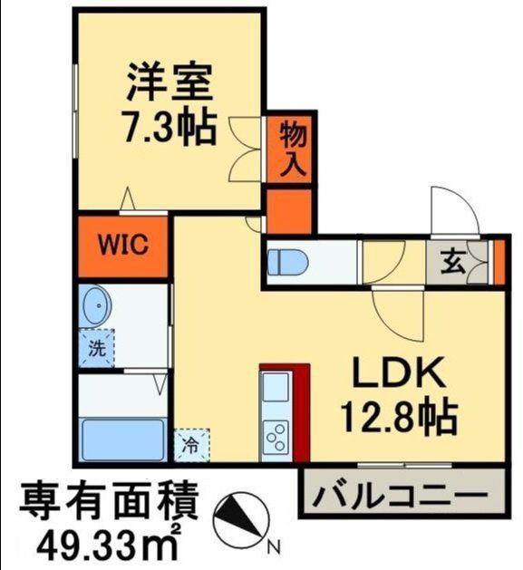 FAMMILLE (1LDK/3階)の間取り写真