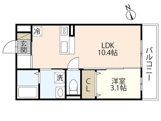 KS003(1LDK/1階)の間取り写真