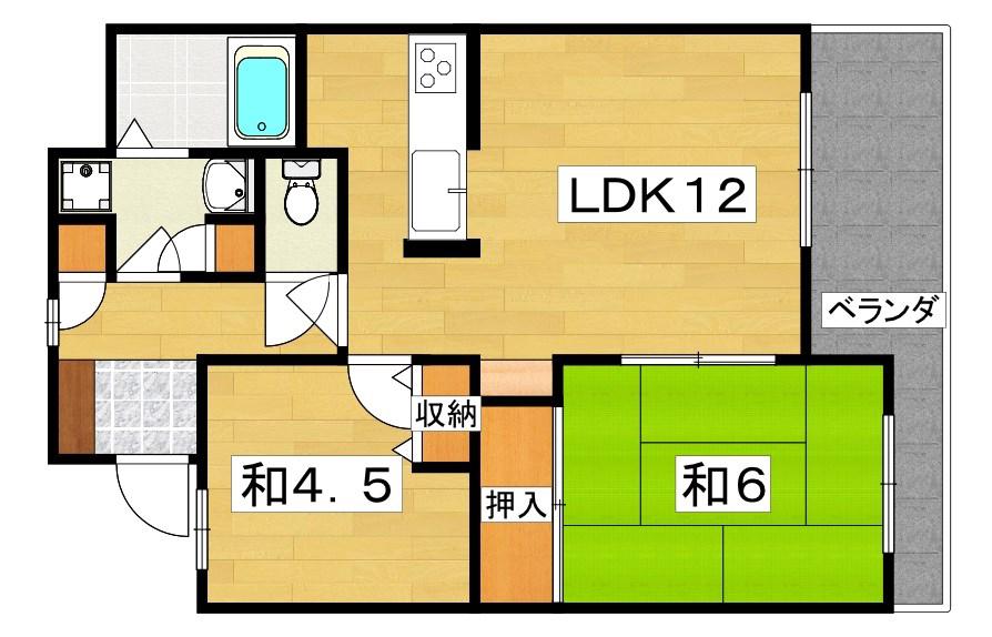 トリ・ビラージュ(2LDK/2階)の間取り写真