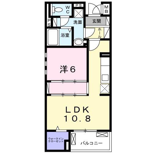 フォレストガーデン小門町(1LDK/1階)の間取り写真